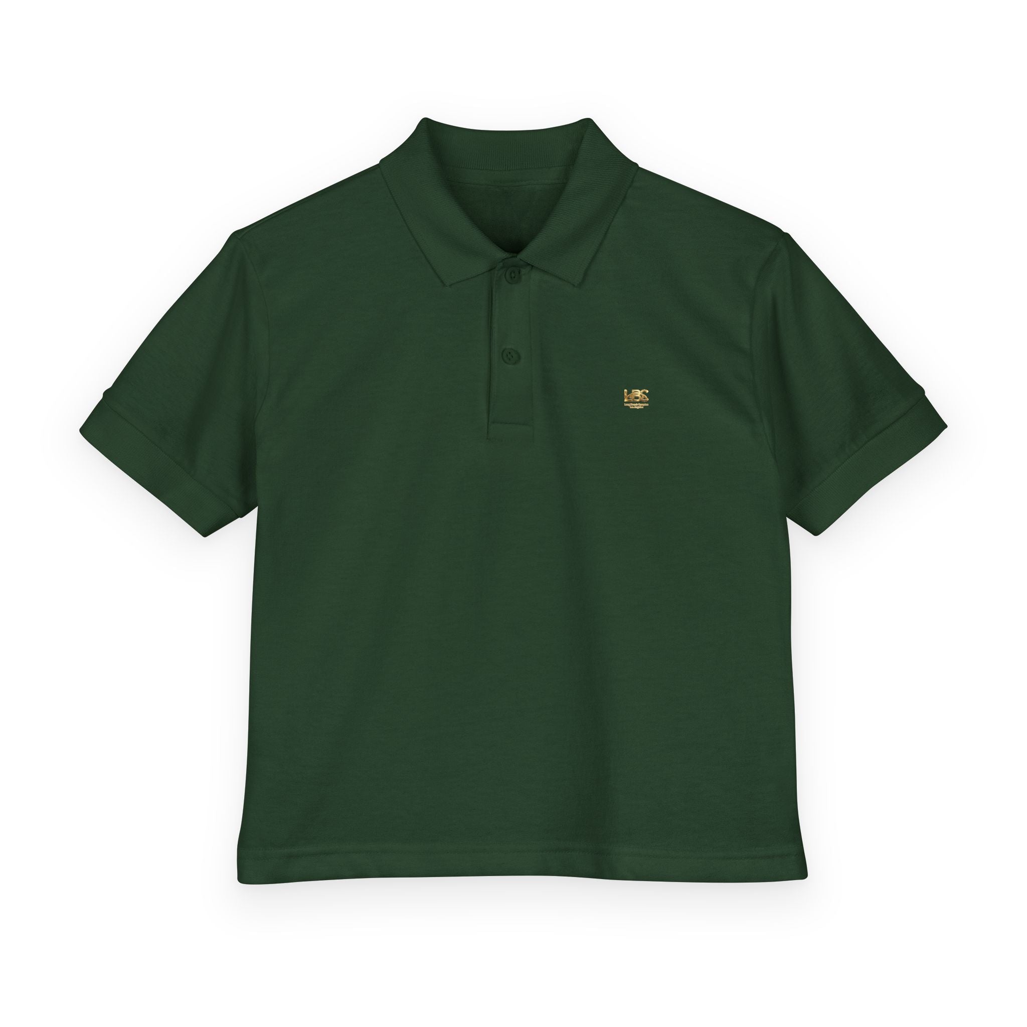 Youth LBC Gold Logo Polo Shirt  — DryBlend® Jersey School Uniform with Small Embroidered Logo