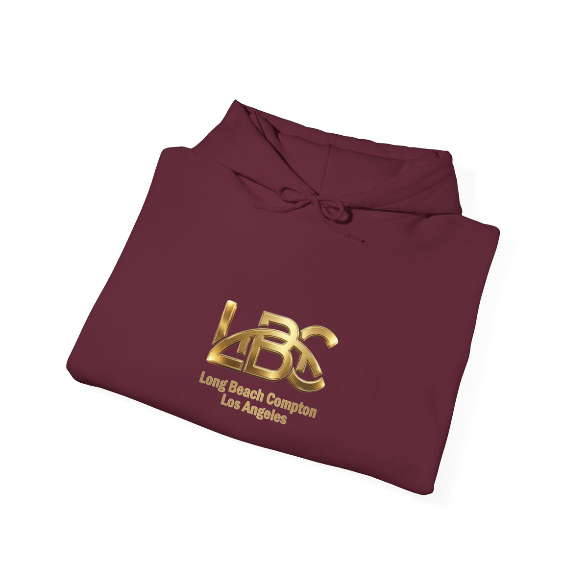 Lightweight Pullover Hoodie  Gold Logo White | LBC Long Beach