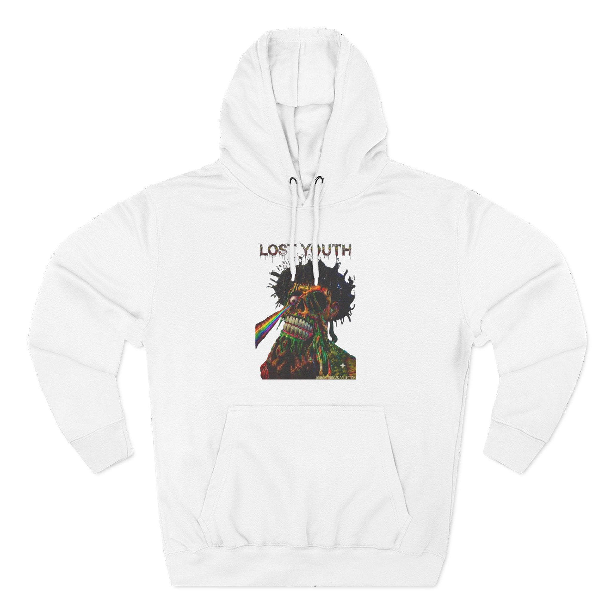 London Bridges Collection Lost Youth Graphic Hoodie — Rainbow Skull Streetwear