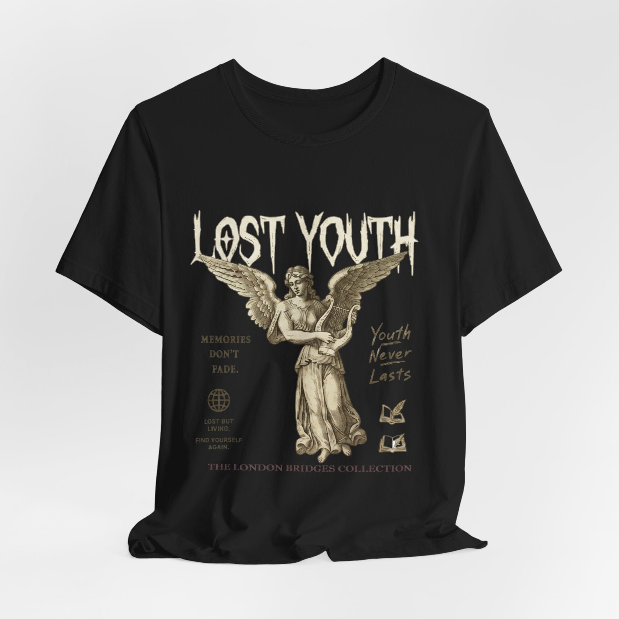 Lost Youth Angel Tee — Vintage Statue Graphic T-Shirt