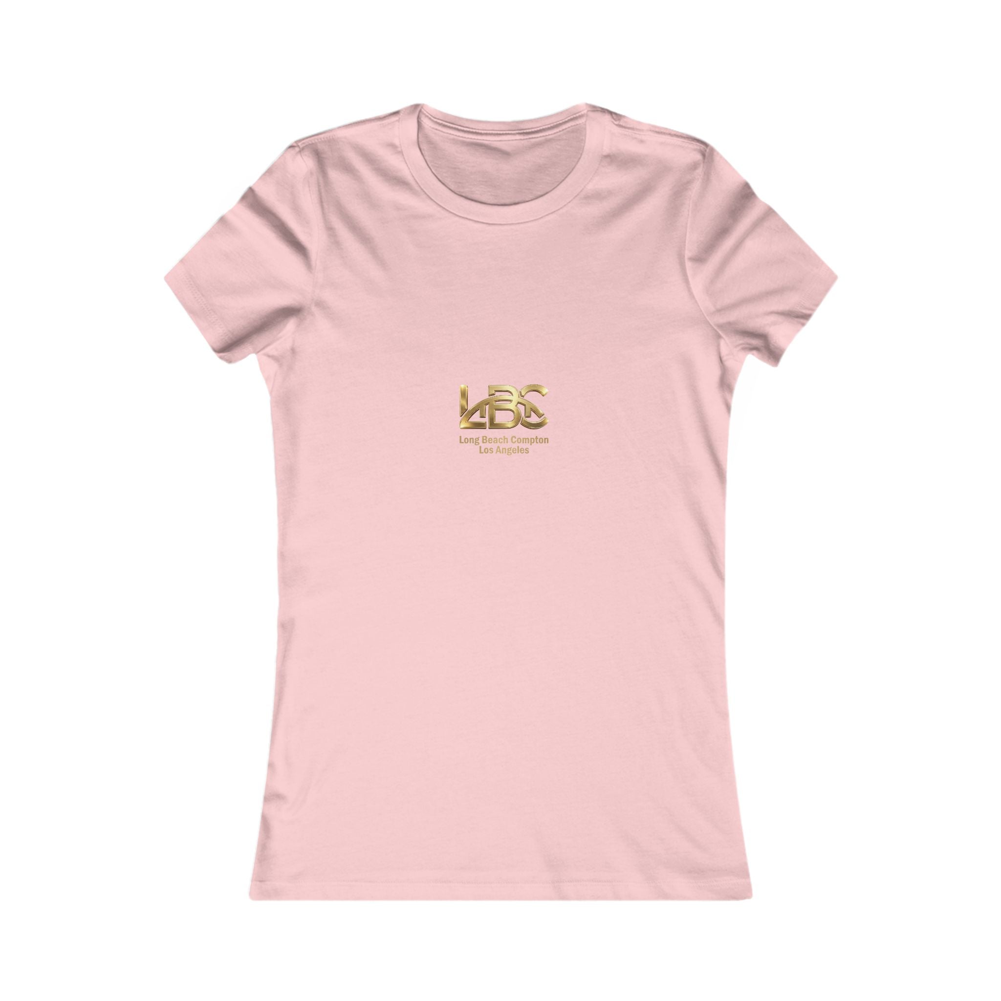 Women's Favorite Tee — 'LBC' Gold Logo Chest T-Shirt