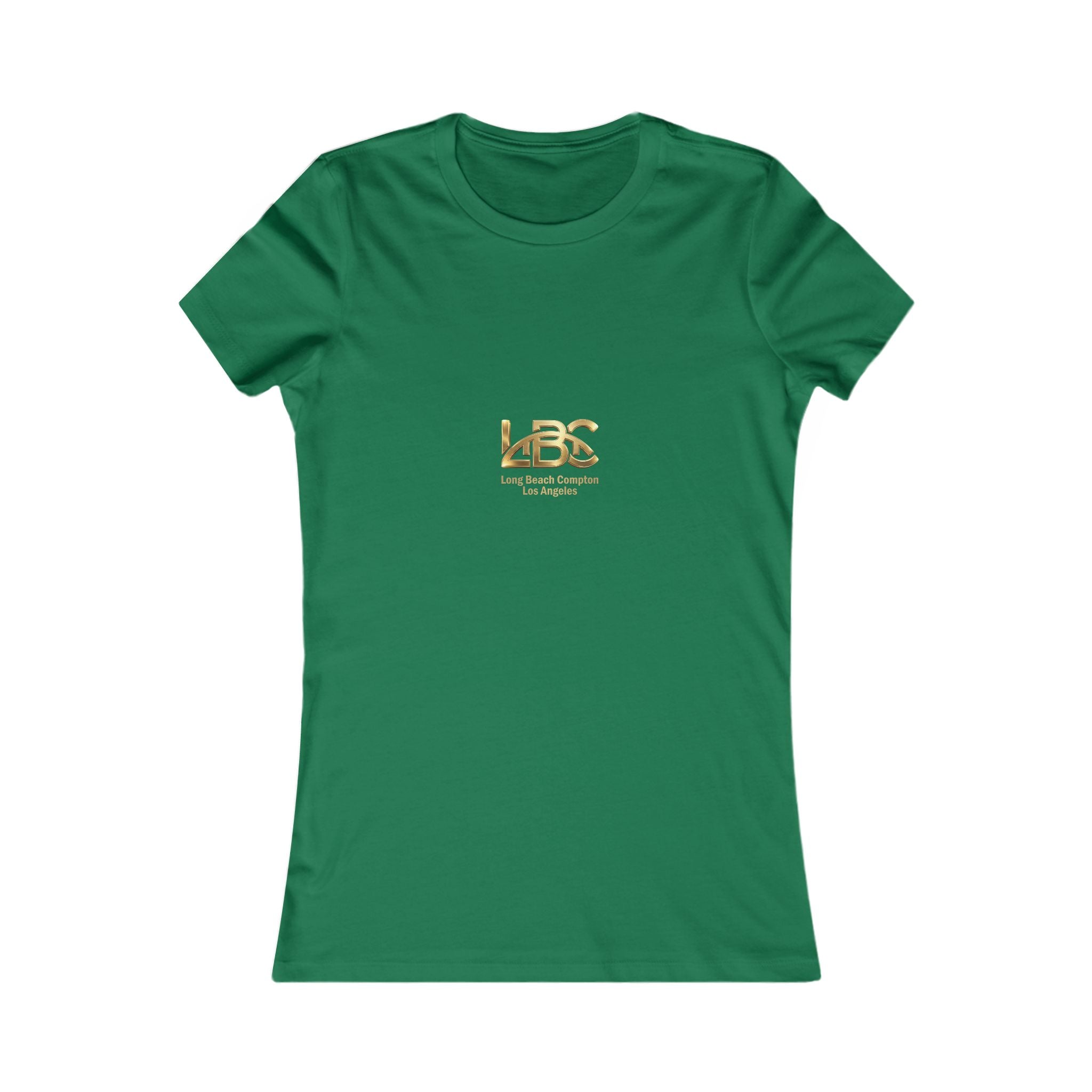 Women's Favorite Tee — 'LBC' Gold Logo Chest T-Shirt