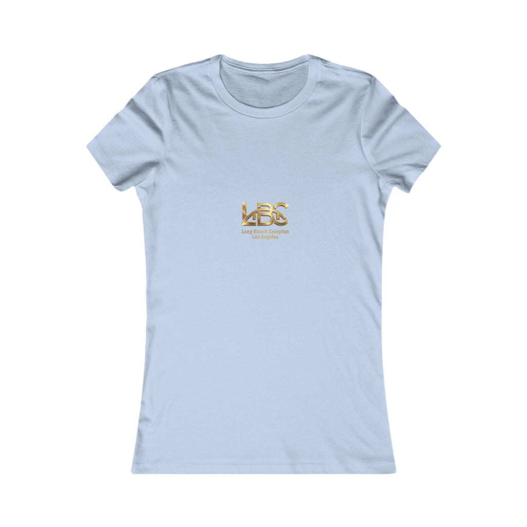 Women's Favorite Tee — 'LBC' Gold Logo Chest T-Shirt