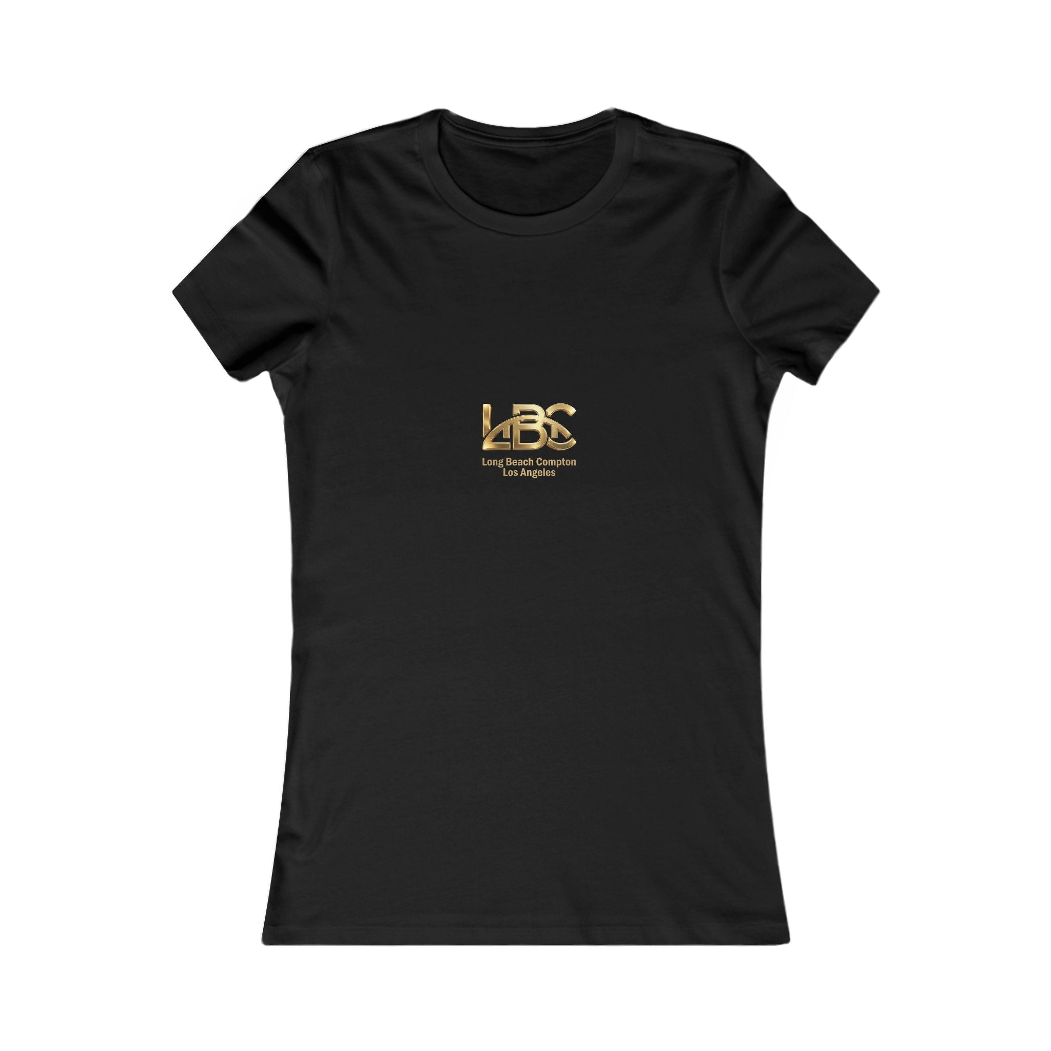 Women's Favorite Tee — 'LBC' Gold Logo Chest T-Shirt