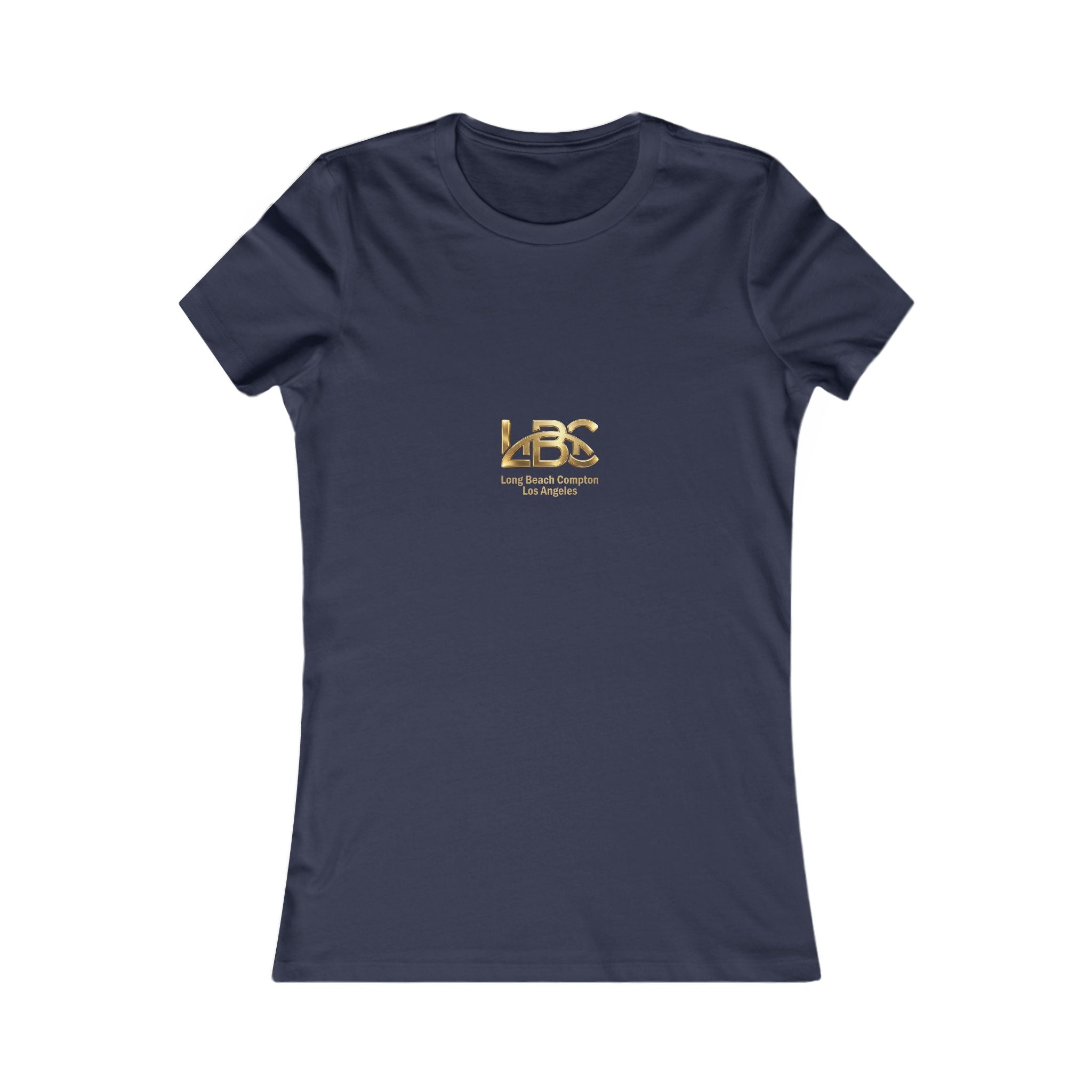 Women's Favorite Tee — 'LBC' Gold Logo Chest T-Shirt