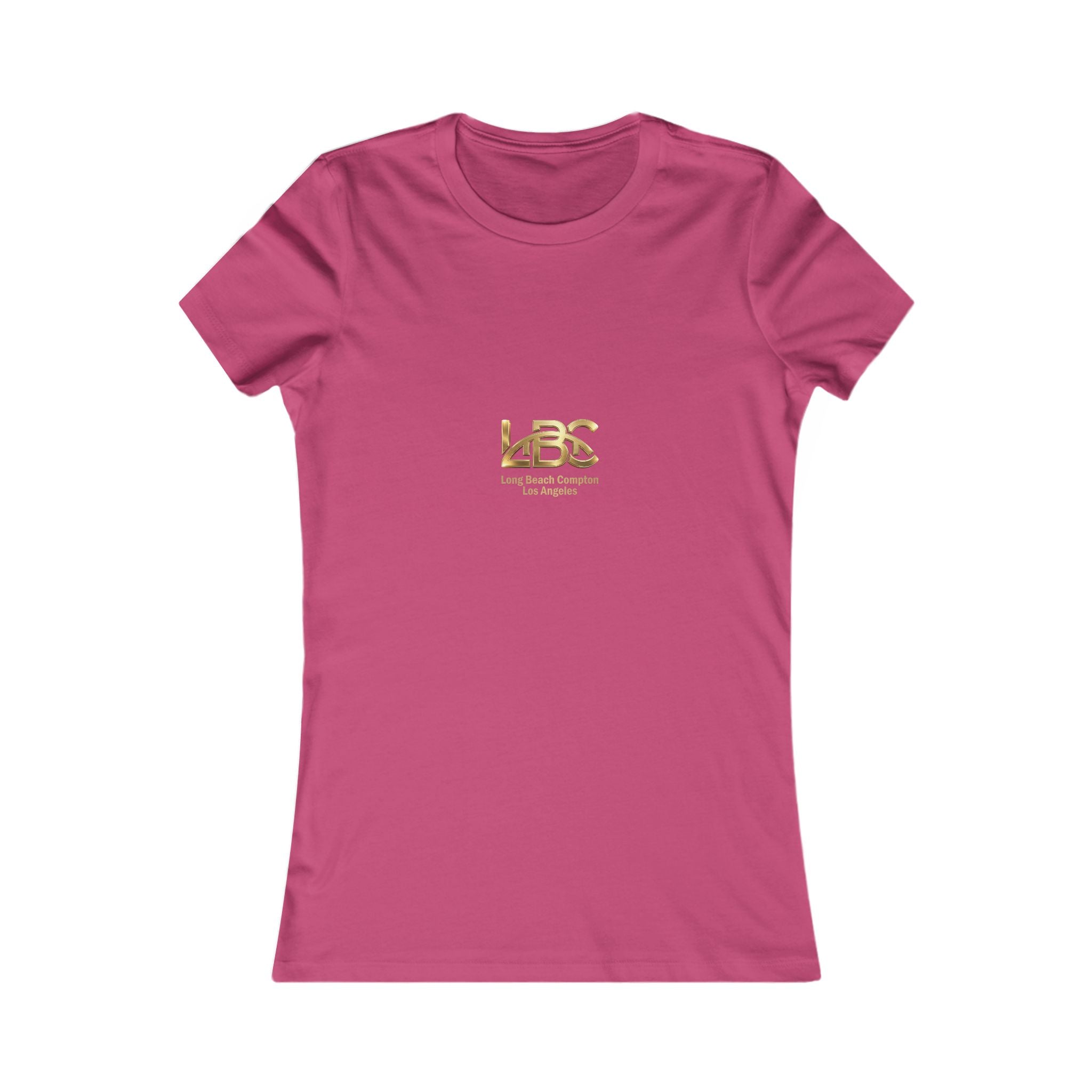 Women's Favorite Tee — 'LBC' Gold Logo Chest T-Shirt