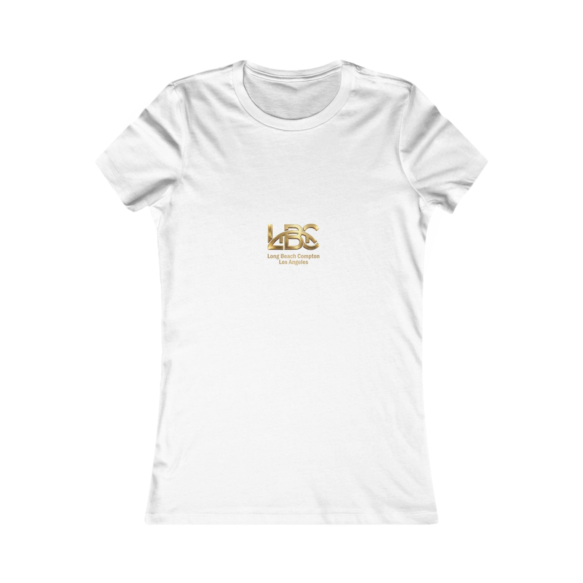 Women's Favorite Tee — 'LBC' Gold Logo Chest T-Shirt