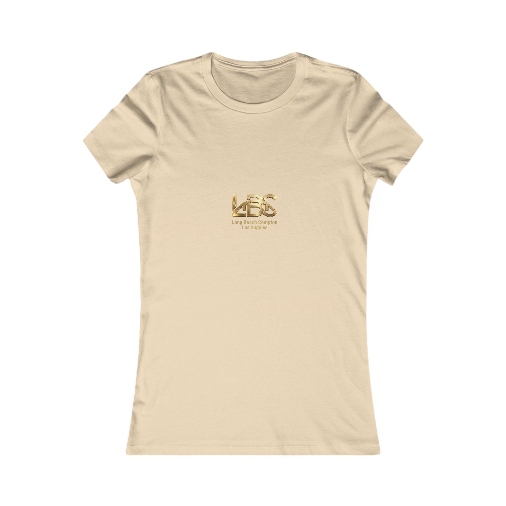 Women's Favorite Tee — 'LBC' Gold Logo Chest T-Shirt