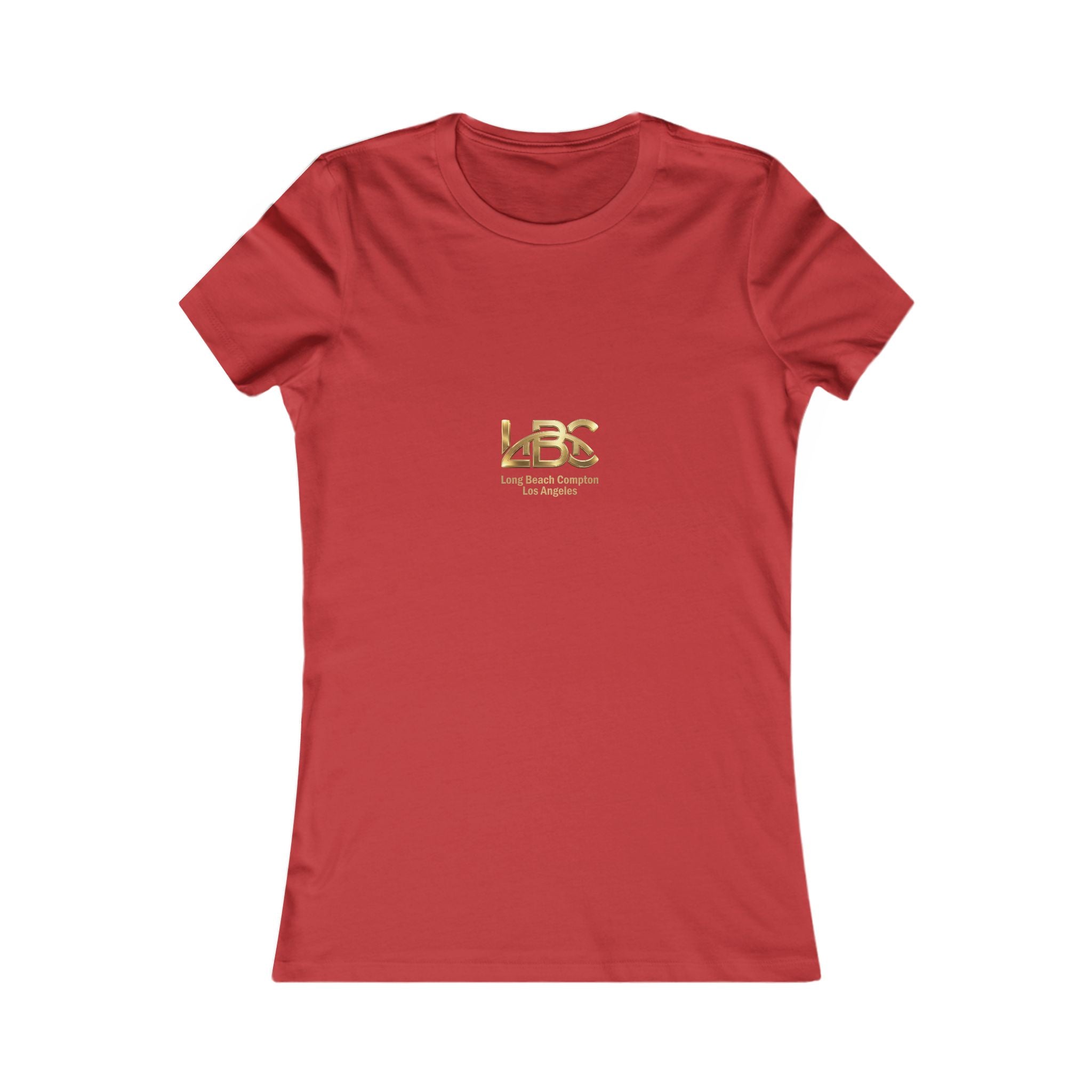 Women's Favorite Tee — 'LBC' Gold Logo Chest T-Shirt