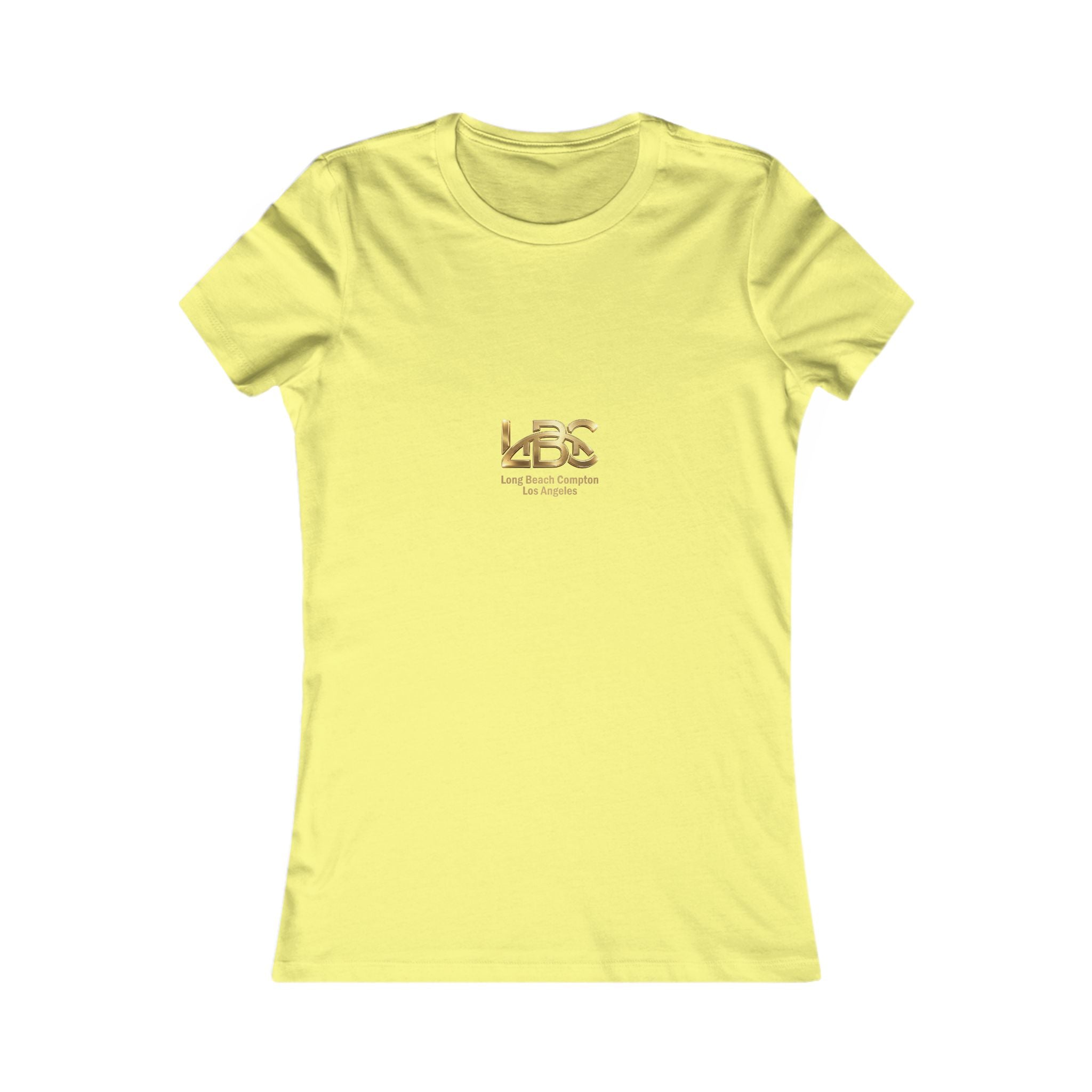 Women's Favorite Tee — 'LBC' Gold Logo Chest T-Shirt