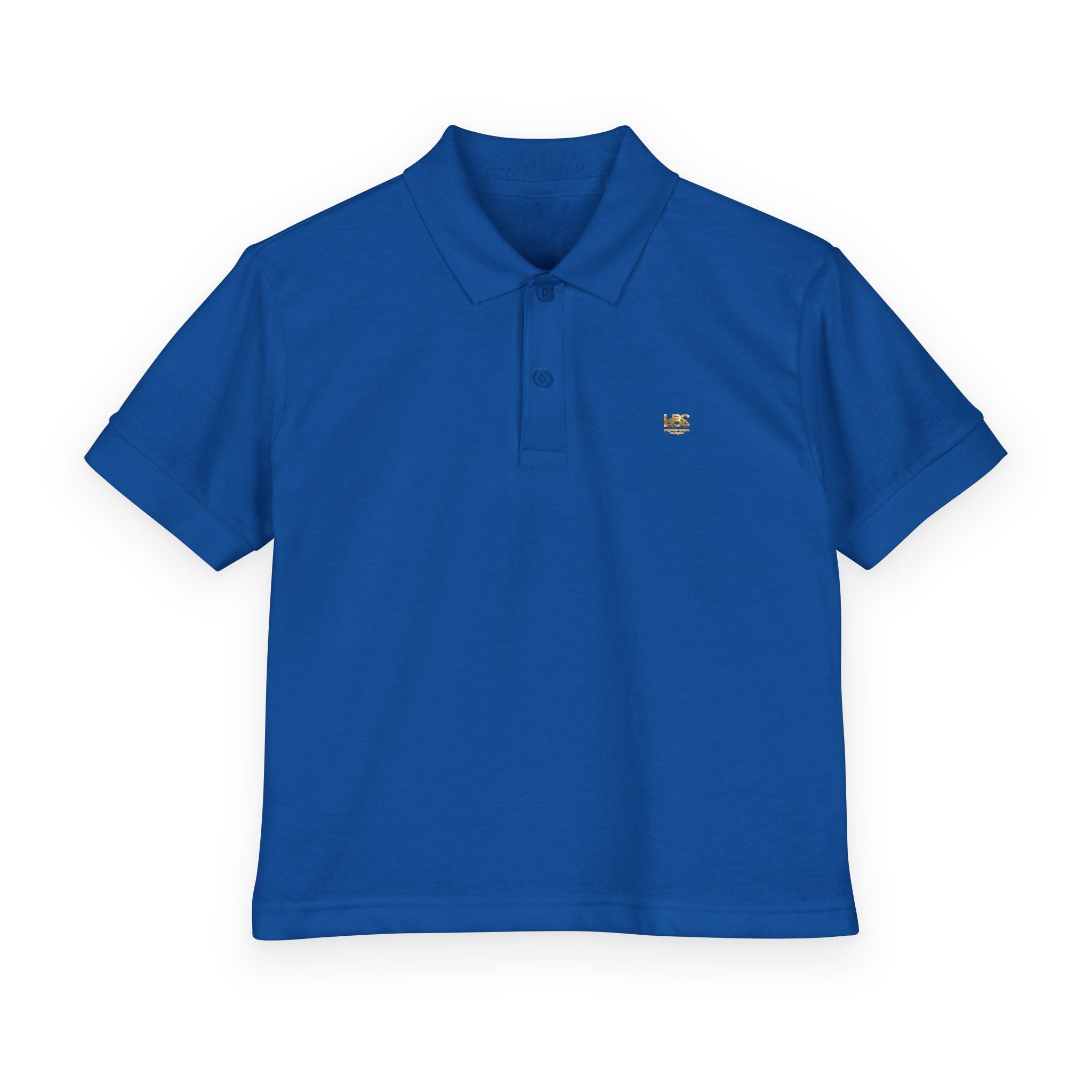 Youth LBC Gold Logo Polo Shirt  — DryBlend® Jersey School Uniform with Small Embroidered Logo