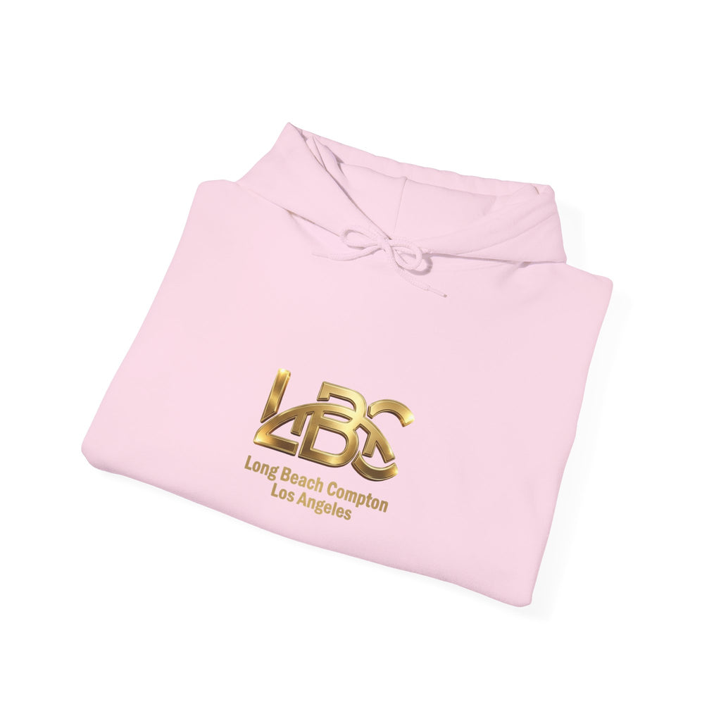 Lightweight Pullover Hoodie  Gold Logo White | LBC Long Beach