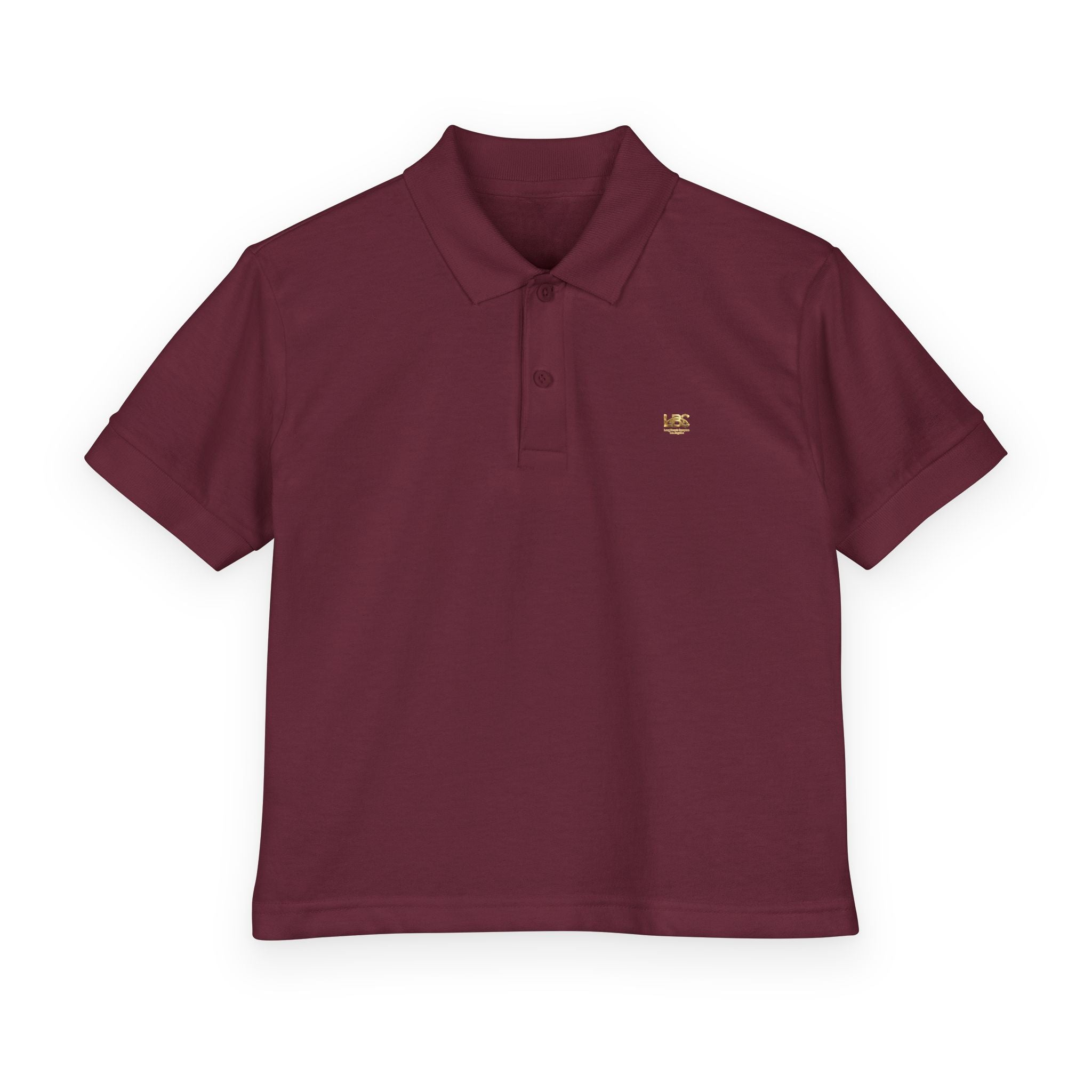 Youth LBC Gold Logo Polo Shirt  — DryBlend® Jersey School Uniform with Small Embroidered Logo