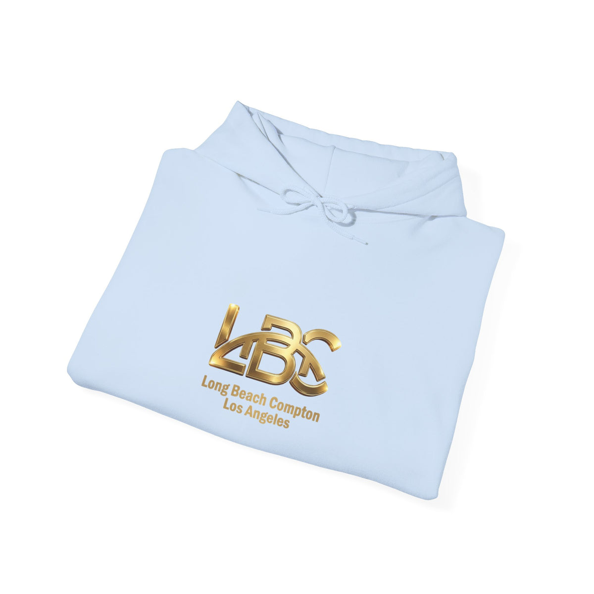 Lightweight Pullover Hoodie  Gold Logo White | LBC Long Beach