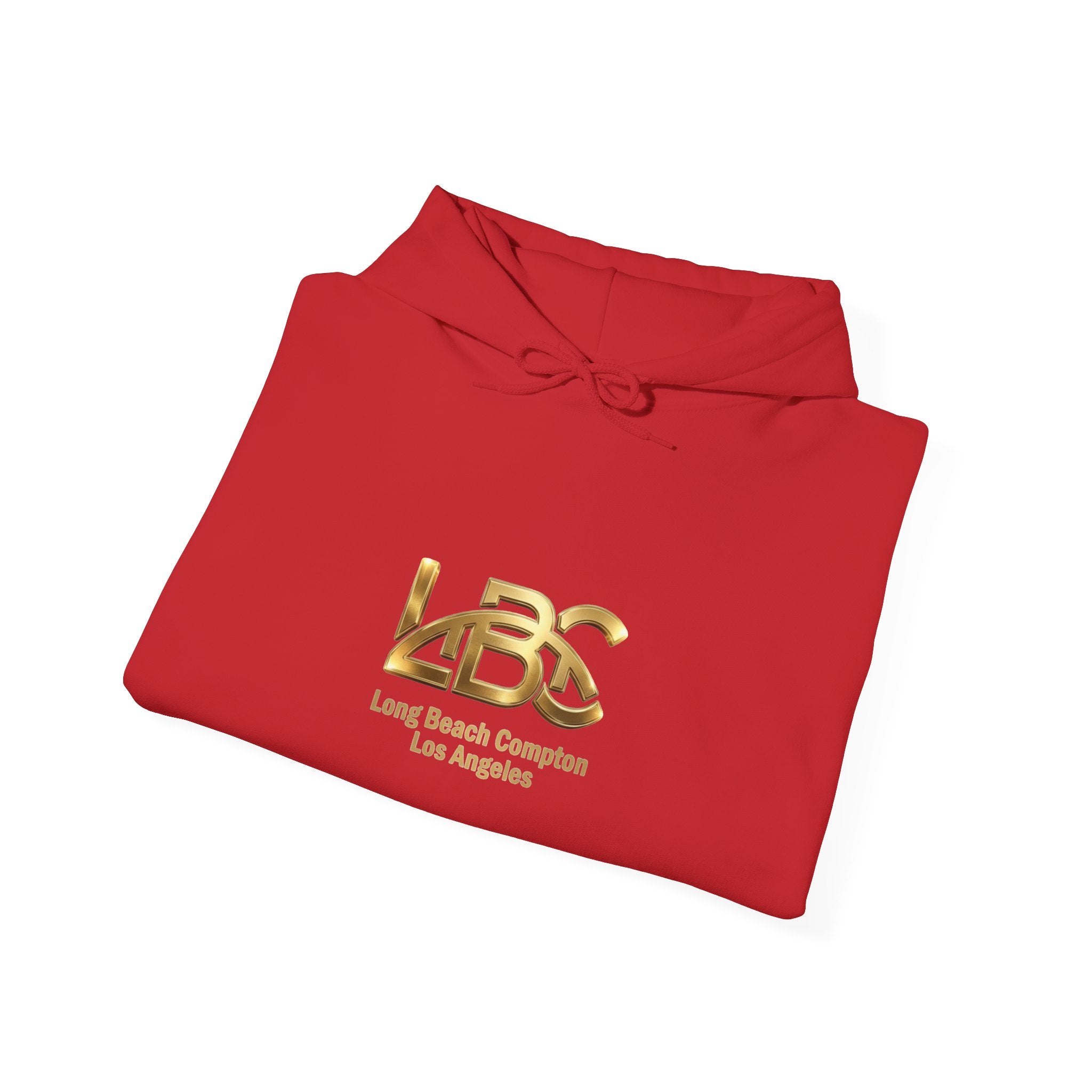 Lightweight Pullover Hoodie  Gold Logo White | LBC Long Beach