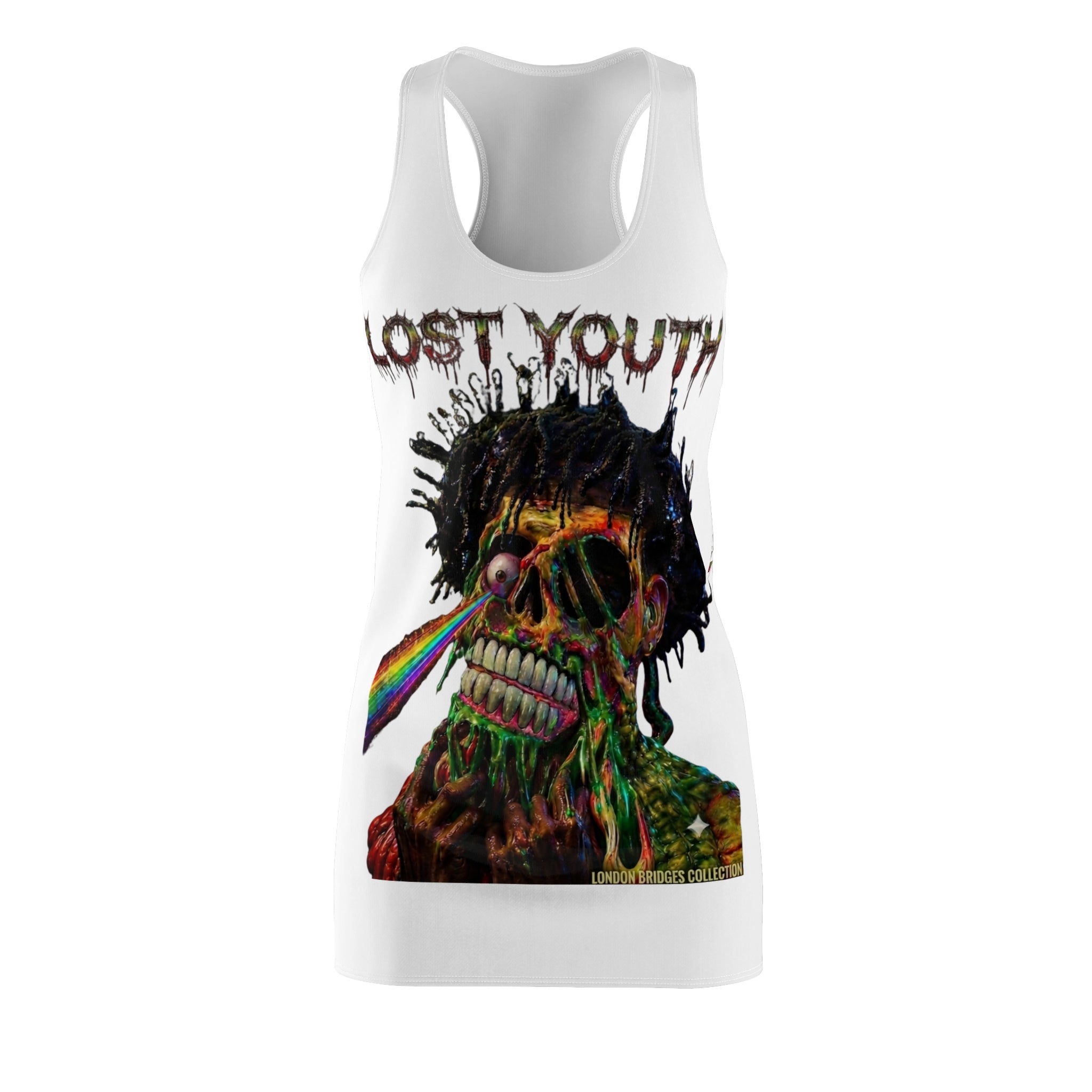 Lost Youth Skull Racerback Dress — Colorful Punk Graphic