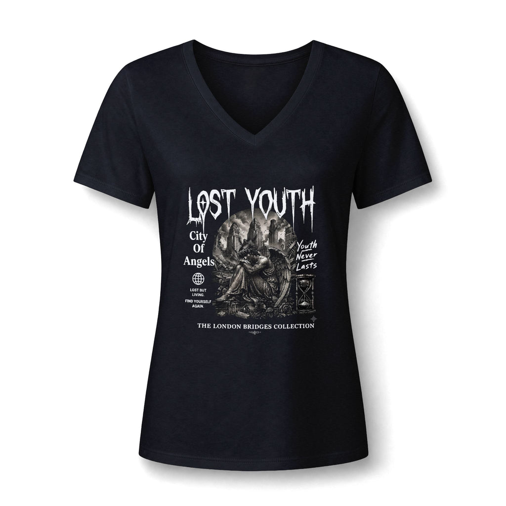 Lost Youth Angel Graphic V-Neck Tee - London Bridges Collection