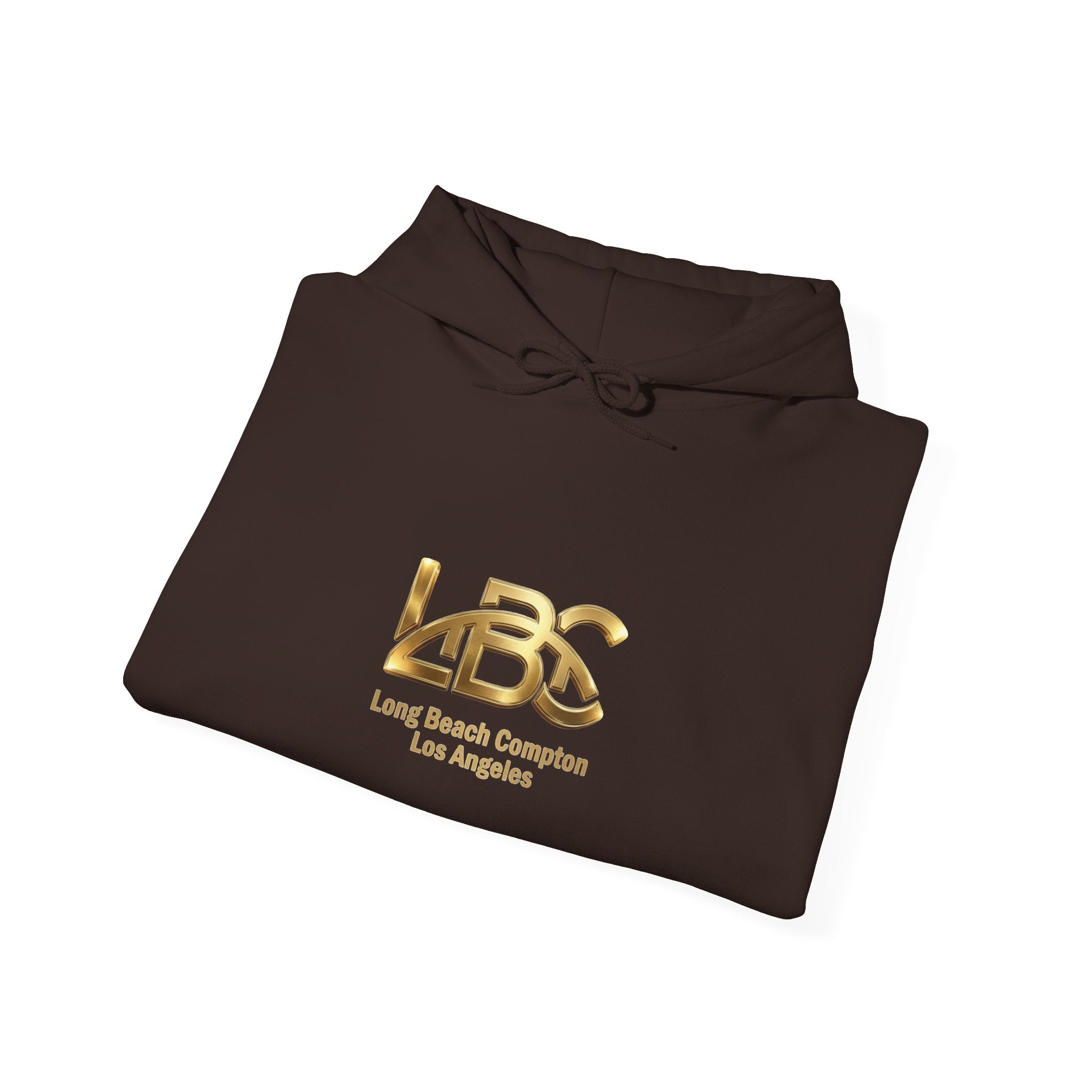 Lightweight Pullover Hoodie  Gold Logo White | LBC Long Beach