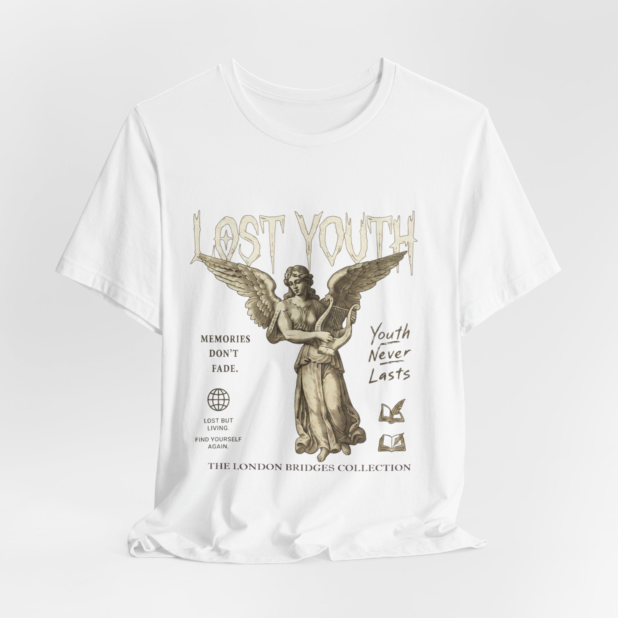 Lost Youth Angel Tee — Vintage Statue Graphic T-Shirt