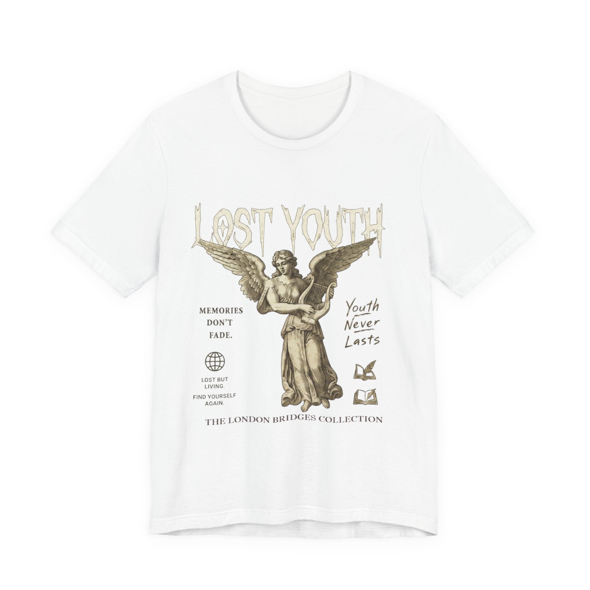 Lost Youth Angel Tee — Vintage Statue Graphic T-Shirt