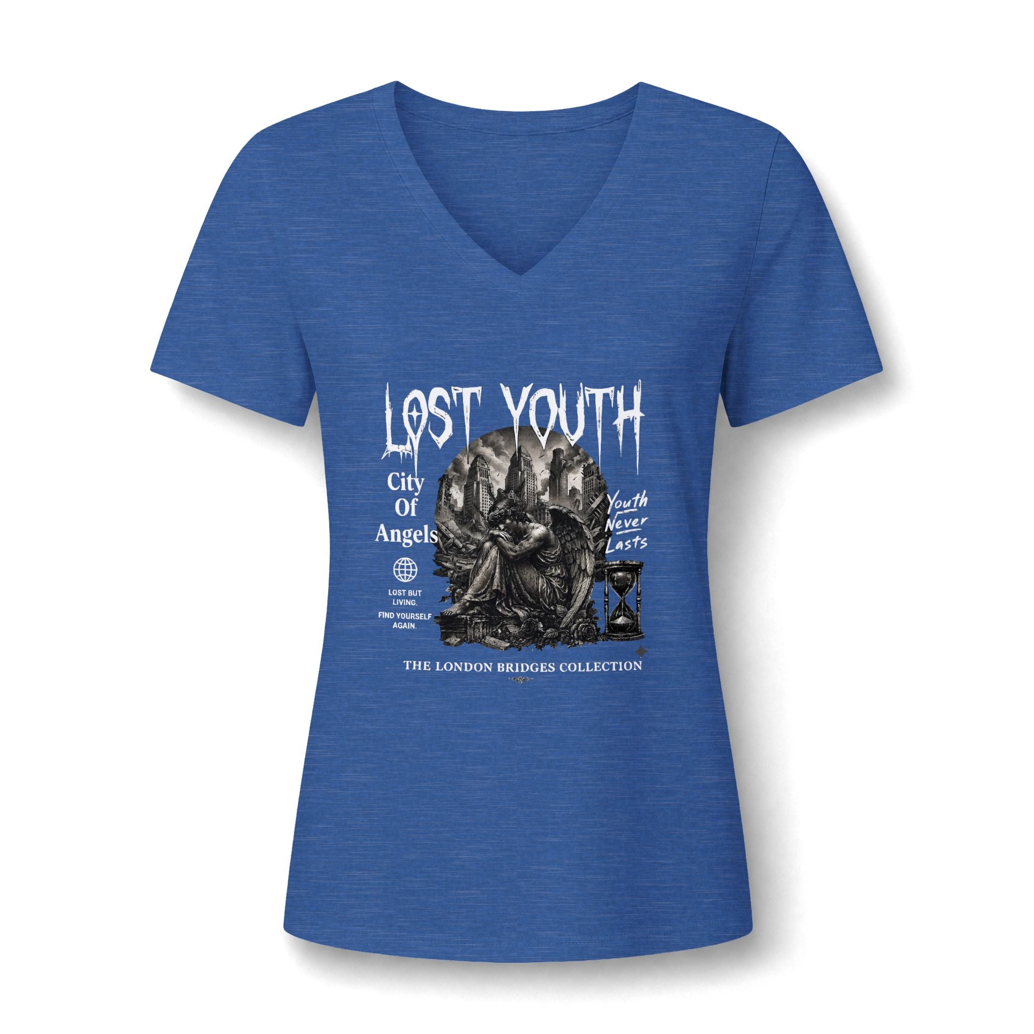 Lost Youth Angel Graphic V-Neck Tee - London Bridges Collection