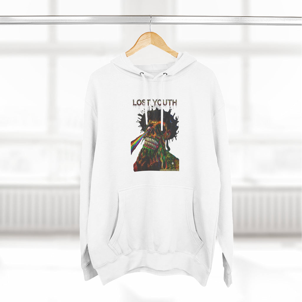 London Bridges Collection Lost Youth Graphic Hoodie — Rainbow Skull Streetwear