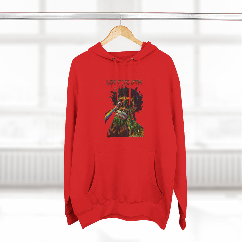 London Bridges Collection Lost Youth Graphic Hoodie — Rainbow Skull Streetwear