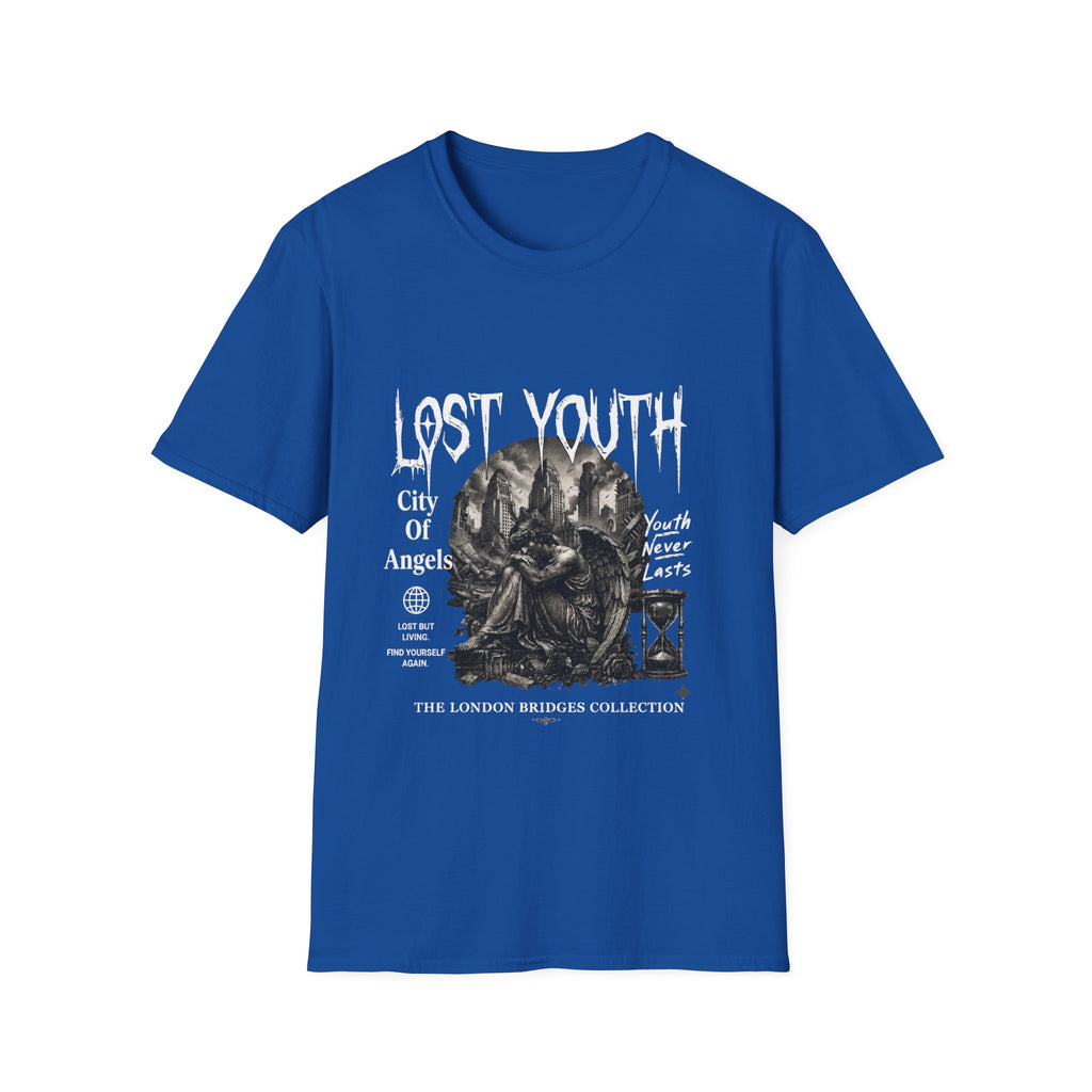 Lost Youth Graphic Gothic Cityscape Hourglass T-Shirt