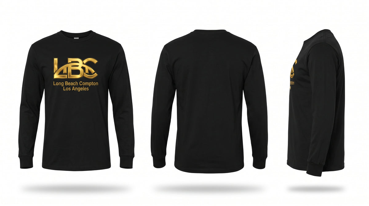 Long Sleeve T-Shirt  Gold Logo Streetwear | LBC Long Beach