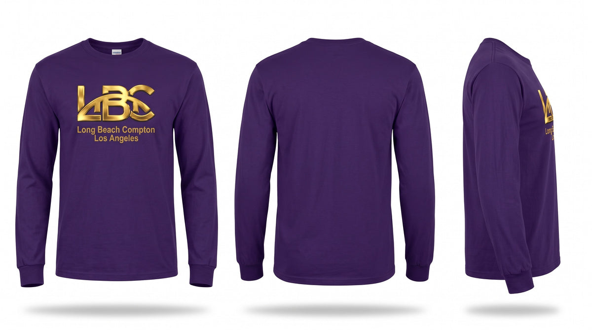 Long Sleeve T-Shirt  Gold Logo Streetwear | LBC Long Beach