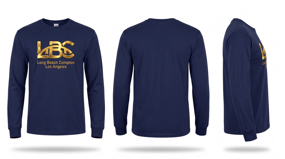 Long Sleeve T-Shirt  Gold Logo Streetwear | LBC Long Beach