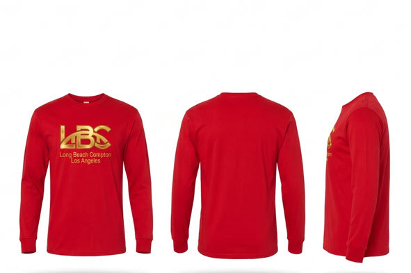 Long Sleeve T-Shirt  Gold Logo Streetwear | LBC Long Beach