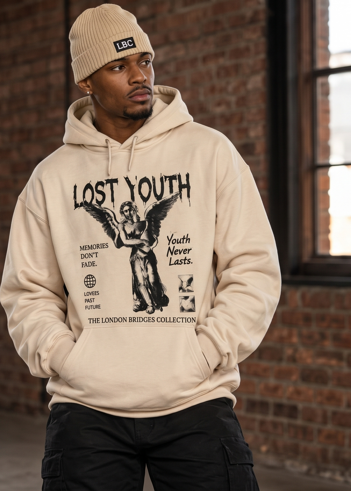 Graphic Hoodie  Memories Don't Fade Large Face Print | Lost Youth x LBC