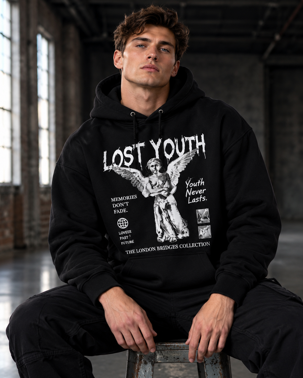 Graphic Hoodie  Memories Don't Fade Large Face Print | Lost Youth x LBC