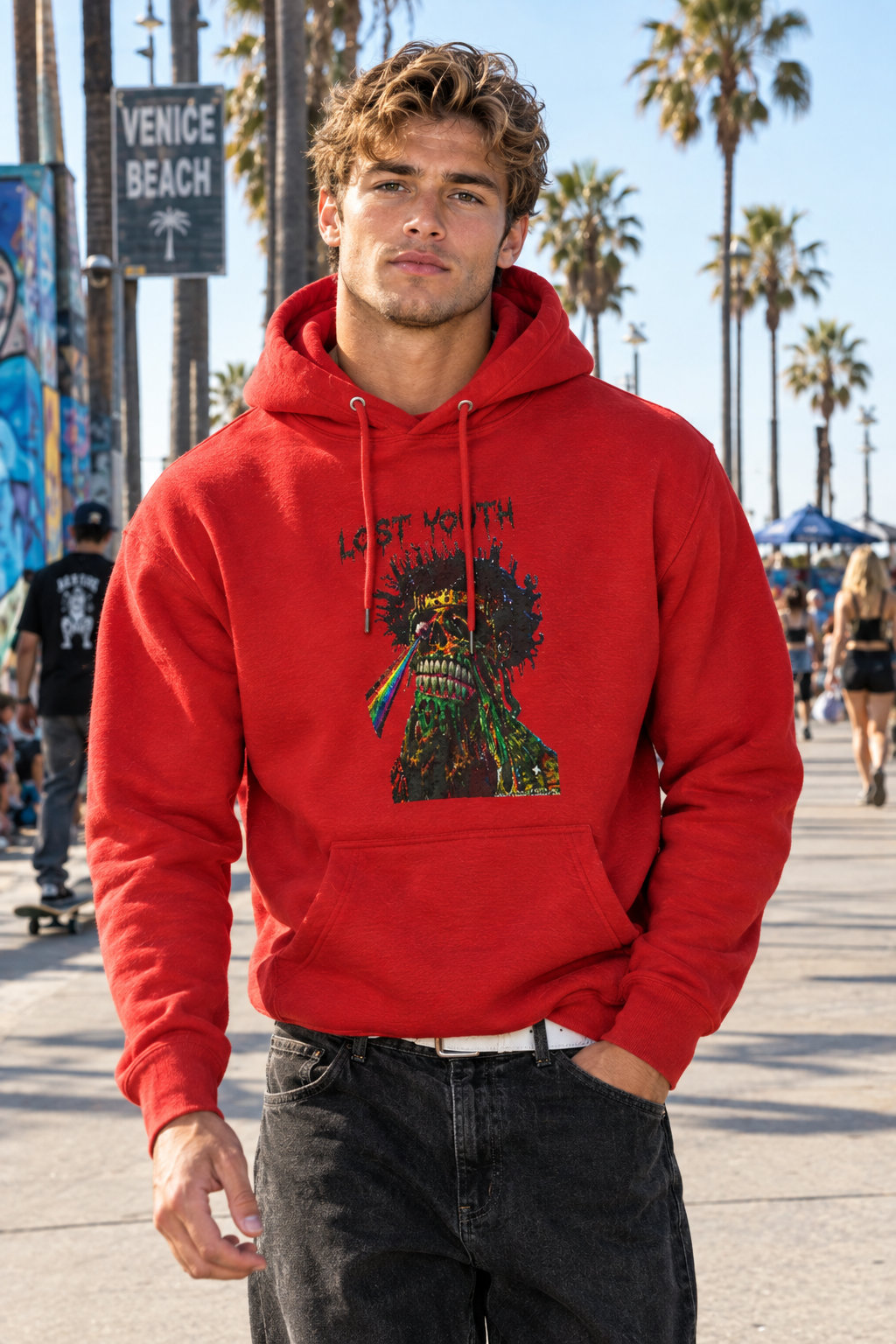 Graphic Hoodie  Rainbow Skull Streetwear | Lost Youth x LBC