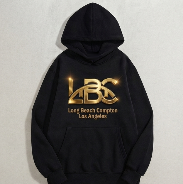 LBC Premium Logo Hoodie with "Long Beach Compton Los Angeles" lettering