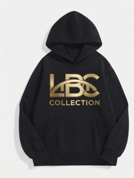 LBC Collection Premium Black Hoodie with Gold Logo